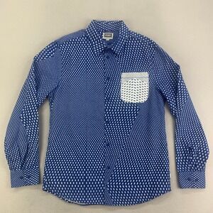 Altamont Shirt Mens Medium Blue Long Sleeve Button Up Preppy Skater Y2K Contrast